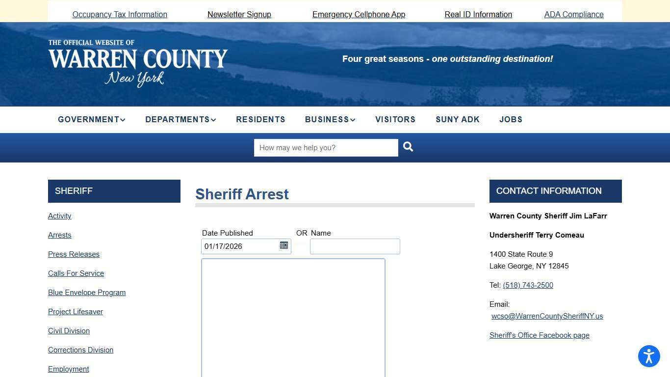 Sheriff Arrest | Warren County